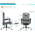 thumbnail image 6 of YODOLLA Ergonomic Reclining Office Chair Adjustable Height Computer Chair Big and Tall Executive Swivel Fabric Chair With Footrest for Office, Home,Gray, 6 of 9