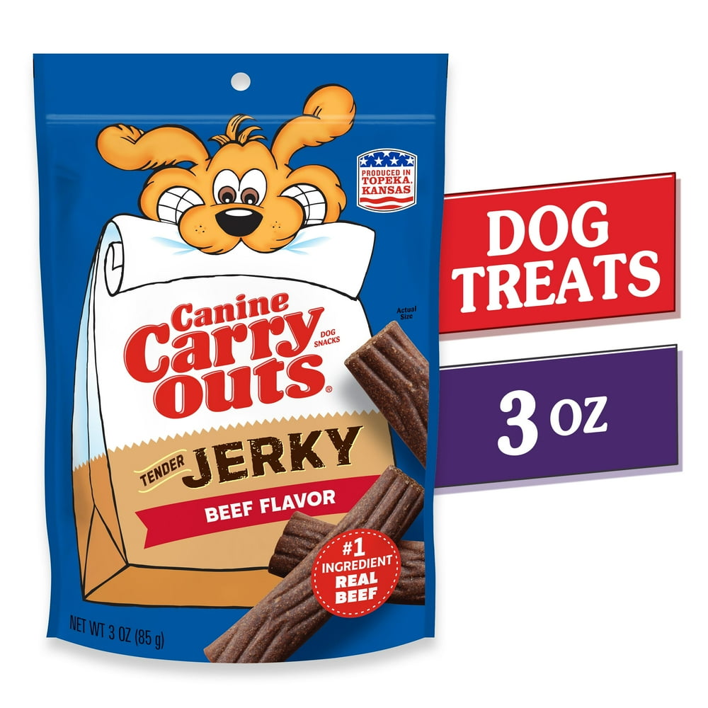 Canine Carry Outs Tender Jerky Dog Treats, Beef Flavor, 3 oz Bag