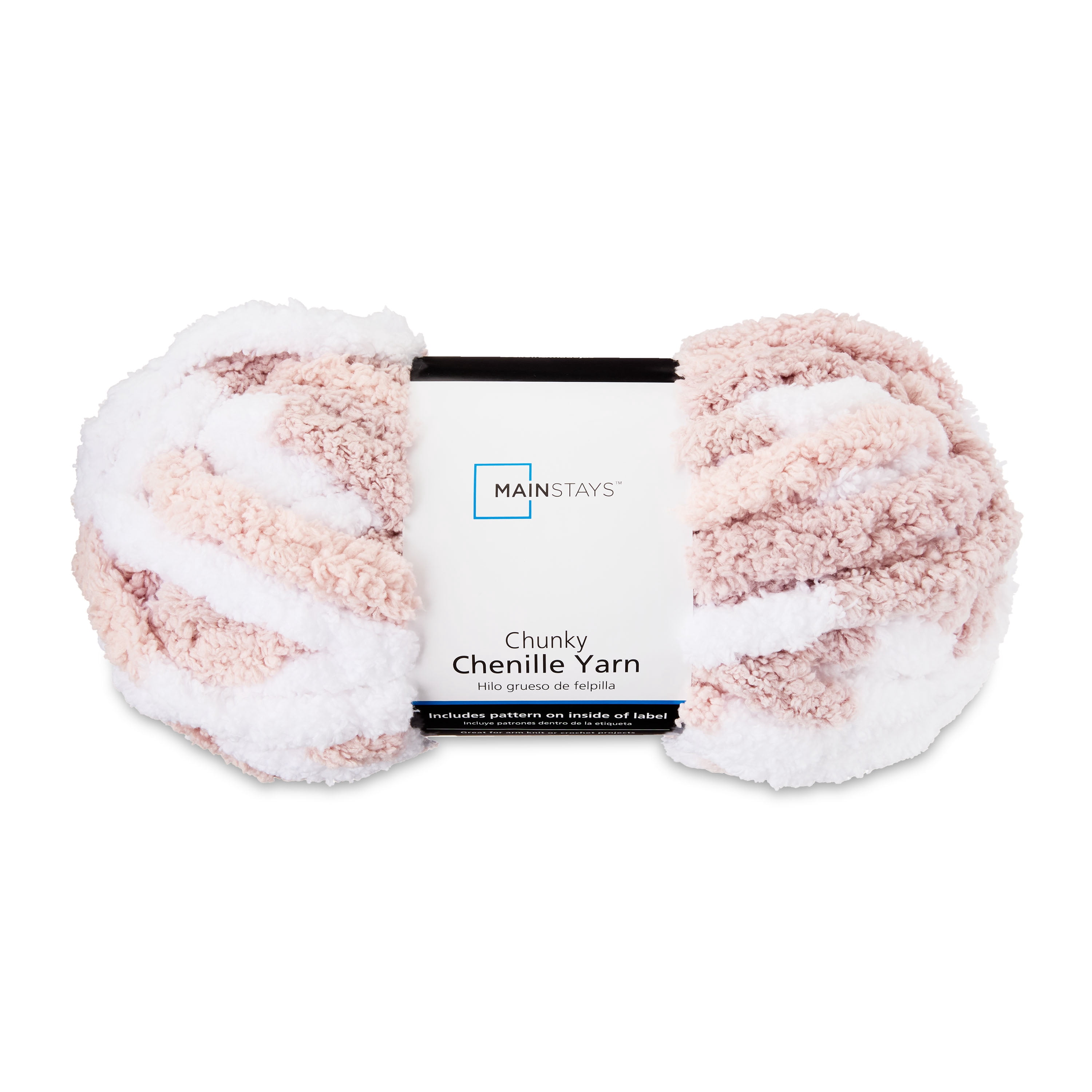 Mainstays Super Bulky 100% Polyester Chunky Chenille Yarn, 31.7 yd, Pink Sands Multi, Pack of 4