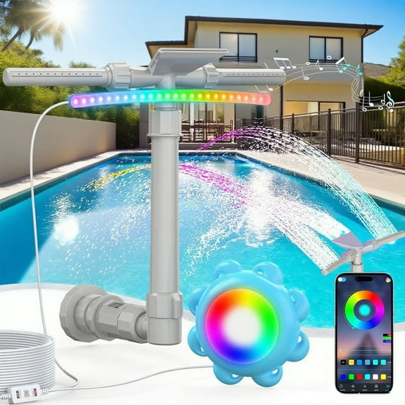 Pool Fountain & LED Pool Light Combo – Transform Your Pool with Stunning Features