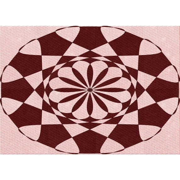 Ahgly Company Indoor Rectangle Patterned Saffron Red Area Rugs, 8' x 12'