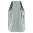 thumbnail image 3 of A2Y Women's V-Neck Sleeveless Drape Wrap Elastic Hem Halter Top Light Grey XL, 3 of 5
