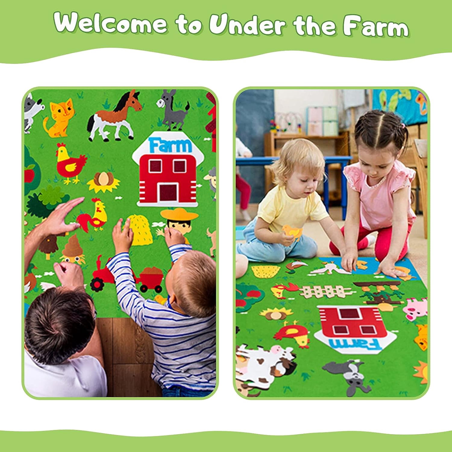 SAYLITA Farm Animals Felt Story Board Set,Toddlers Preschool Farmhouse Themed Early Learning Storytelling Flannel Board- Domestic Livestock Interactive Play Kit for Boys Girls Birthday Christmas Gift