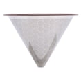 thumbnail image 1 of Pour Over Coffee Filter, Rubber Heat Insulation Loop Dual Layer Stainless Steel Metal Cone Coffee Filter 600 Ultra Fine Mesh  for Home, 1 of 7
