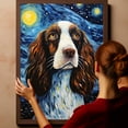 thumbnail image 6 of English Springer Spaniel Dog Canvas Wall Art - Starry Night Van Gogh Dog Canvas Print Dog Sayings Painting Home Office Wall Decor Framed Dog Lover Gift, 6 of 6