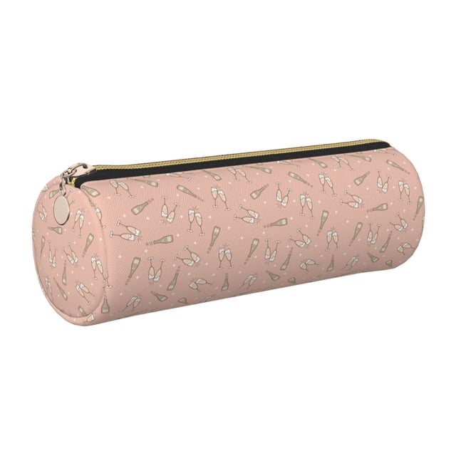 Disketp New Year'S Eve Party Estuche Organizador de Lápices de Cuero, Estuche de Oficina con Cremallera para Bolígrafo y Lápiz