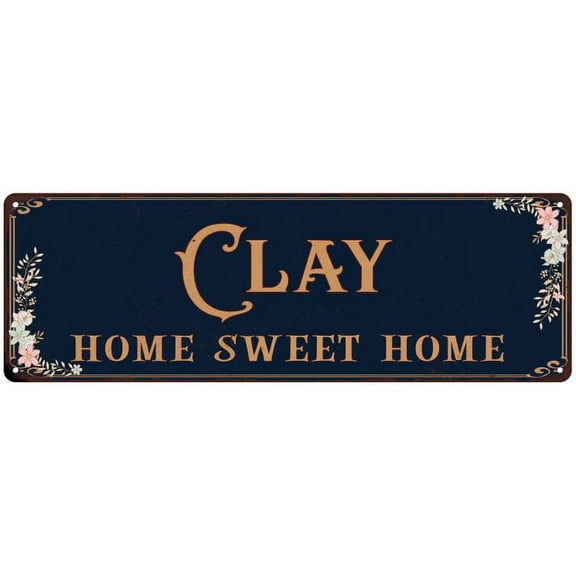 CLAY Home Sweet Home Victorian Look 6x18 Metal Sign 106180046109