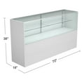 thumbnail image 2 of 70" W x 18" D x 38" H - Glass Display Cabinet for Retail - Wood White Full Vision Display Showcase with LED Lights and Storage Space, 2 of 9