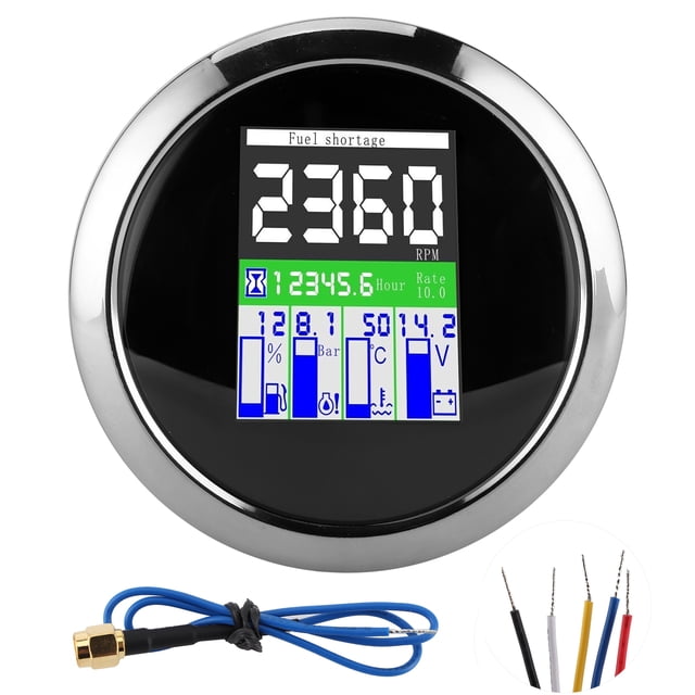 Garosa Gauge Display Inductive Tachometer Multifunction Gauge 85mm RPM Temp Oil Pressure Fuel Level Meter For Car Outboard Motorcycle