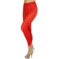 thumbnail image 3 of ToBeInStyle Women's Polka Dot Ankle Long Leggings - Red w/Black Polka Dot - One Size, 3 of 6