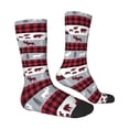 thumbnail image 2 of Goofa Buffalo Plaid Forest Printed Men's Crew Socks, Soft Durable Breathable Moisture-Wicking with Odor Control Cotton socks, 2 of 9