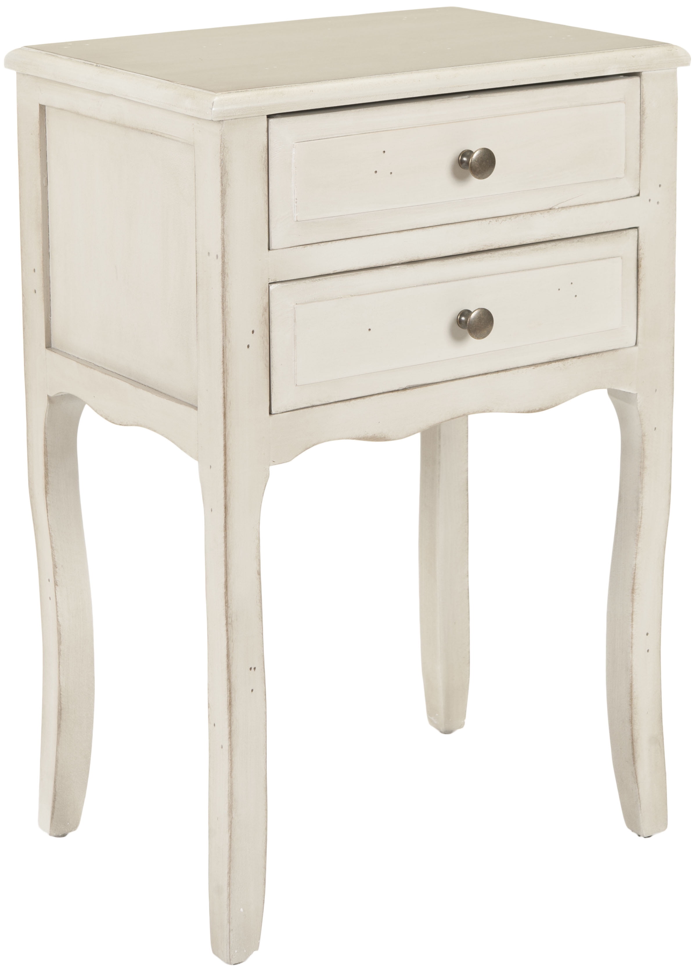 SAFAVIEH Lori Country Nautical End Table w/ 2 Storage Drawers, White