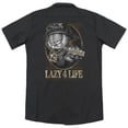 thumbnail image 3 of Garfield Lazy 4 Life (Back Print) Adult Work Shirt Black, 3 of 3