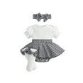 thumbnail image 2 of VeFlora Girl Fall Romper Dress Long Sleeve Romper Headband Socks Set Clothes, 2 of 9