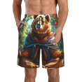 thumbnail image 1 of Fotbe Maple Meditating Bear Trajes de Baño Estampados para Hombre, Shorts de Verano de Secado Rápido, Ropa de Playa, Bañadores-3X-Large, 1 of 6