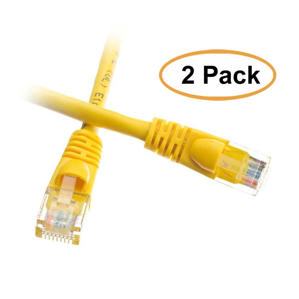 Snagless/Molded Boot 2 Pack Cat6a White Ethernet Patch Cable 3 foot 500 MHz 