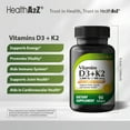 thumbnail image 4 of HealthA2Z Vitamin D3 + K2 | 2000 IU + 100 mcg | 90 Easy-to-Swallow Softgels | Clean Label, No Dyes | Bone, Muscle & Immune Support, 4 of 12