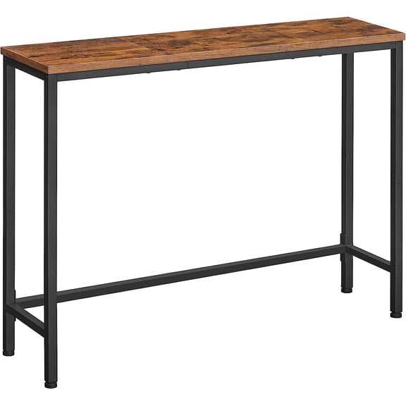 HOOBRO Narrow Console Table, 39.4" Small Entryway Table, Thin Sofa Table, Side Table, Display Table, for Hallway, Bedroom, Living Room, Foyer, Rustic Brown and Black BF751XG01