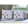 thumbnail image 6 of Ambesonne Marine Throw Pillow Cover 4 Pack, Holiday Seaman Ocean, 20", Taupe Cream Navy Blue, 6 of 7