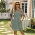 thumbnail image 6 of WQD Womens Summer Dresses 2026 Loose V Neck Sleeveless Sundress Casual Lightweight Beach Vacation Swimsuit Cover Up Dress, 6 of 8