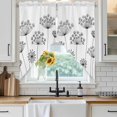 thumbnail image 6 of Black Dandelion Swag Valances for Windows, Kitchen Window Curtains Over Sink, Spring Country Modern Minimalist Flower Window Treatment Curtains for Living Room/Bedroom Curtains 2 Panel Sets 36"x45", 6 of 8