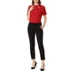 thumbnail image 2 of INSPIRAR CHIC Blusas de Verano para Mujeres de Color Sólido con Lazo en el Cuello y Mangas Cortas para Usar en el Trabajo Rojo XS, 2 of 7