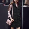 thumbnail image 2 of Breezora Women Casual Loose Hooded Sleeveless Long Vest Coat with Zipper Pockets Plus Size Long Black, 2 of 5