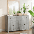 thumbnail image 1 of GloryStar Buffet de 55 Pouces avec Rangement, Bahut Moderne avec 4 Portes, 3 Tiroirs et Tablettes Ajustables, 1 of 8