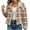 Khaki, variant on Sakmal Womens Barn Jacket Yellow Flannel Plus Size Fleece Jacket Women Fall Clothes XL