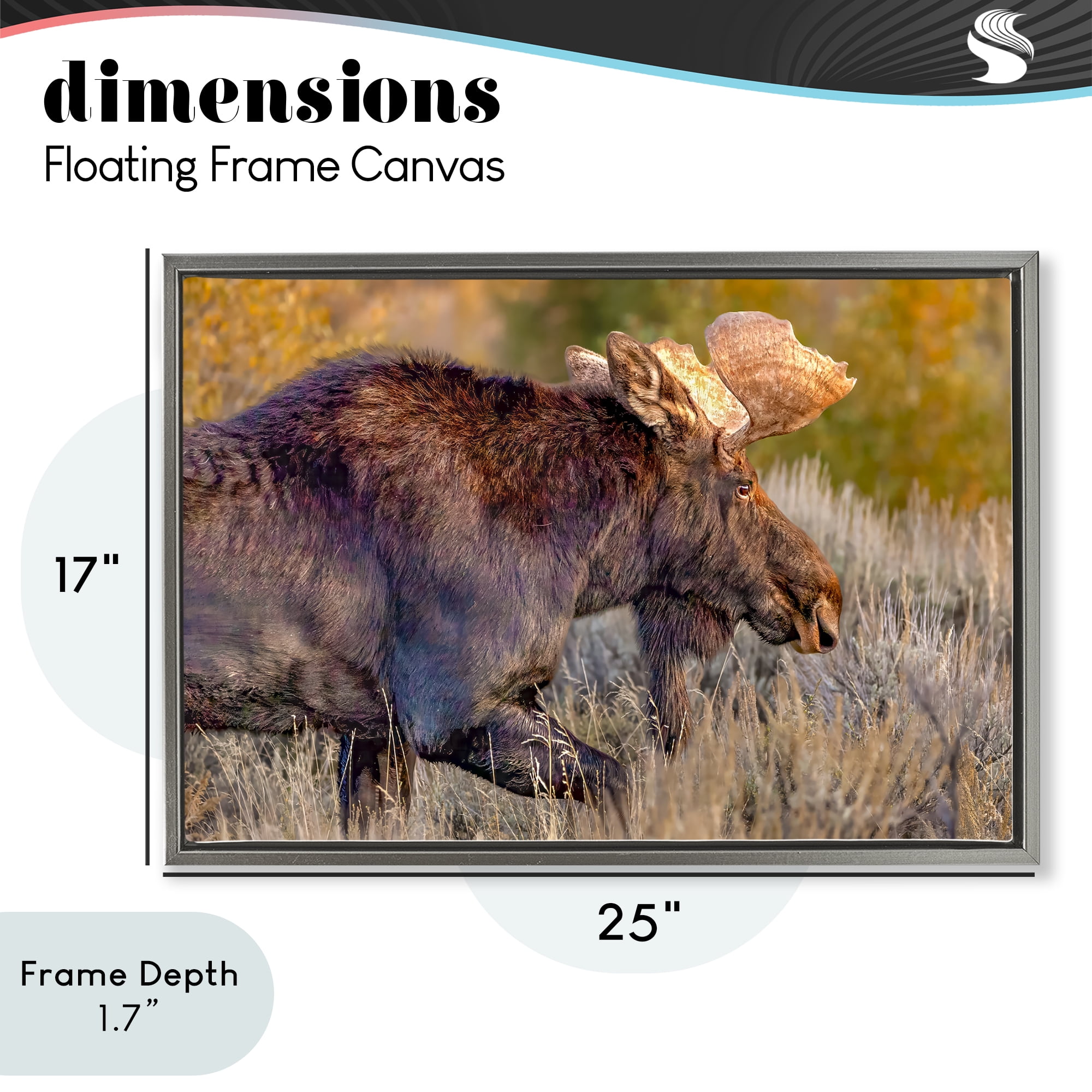 Stupell Industries Bull Moose At Dusk Gray Framed Floater Canvas Wall Art, design by Shelley Carlisle