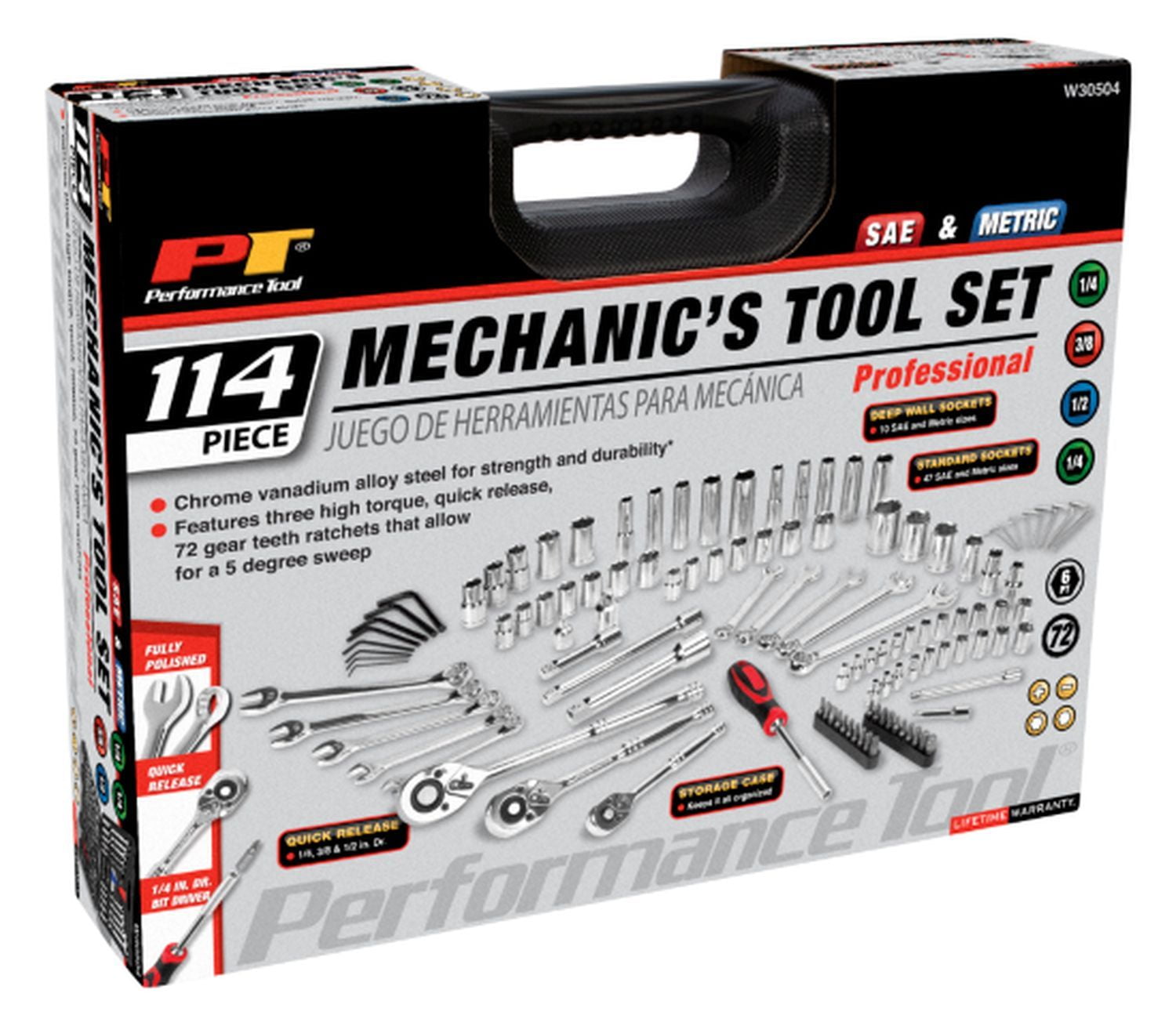 Performance Tool W30504 114 Piece Mechanics Tool Set