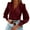 Red Wine, variant on Sherrylily Womens Business Casual Summer Long Sleeve Silk Button Down V Neck Chiffon Blouse