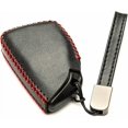 thumbnail image 3 of Vitodeco Leather Key Fob Cover Case Protector Compatible with Acura ZDX, Honda Prologue, Buick Envision - 5 Buttons, Black/Red, 3 of 5