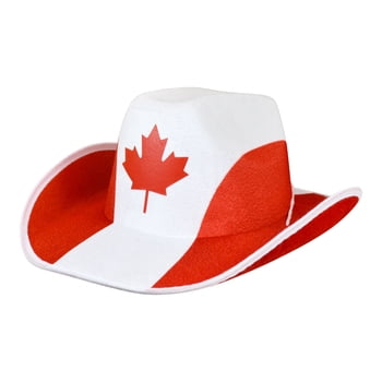 Canada 1 Count Red, White Cowboy Hat, One size, Adult, Decoration, Canada Day, Way To Celebrate