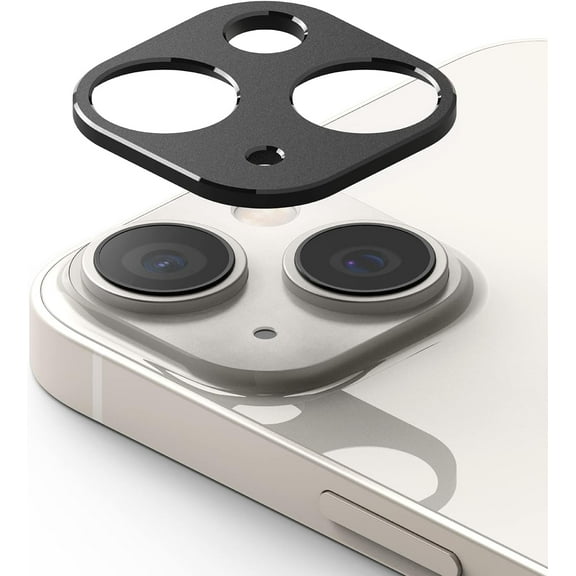 Camera Styling [Stylish Aluminum Frame] Compatible with iPhone 14 Camera Lens Protector and iPhone 14 Plus Camera Lens Protector, Protective Metal Cover - Black