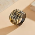 thumbnail image 4 of 2 Tone Intertwined Crossover Statement Ring Fashion Chunky Band Rings for Women Gold Silver Rose Gold Plated Wide Index Finger Rings Costume Jewelry, 4 of 14