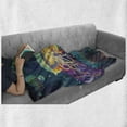 thumbnail image 6 of Fantasy Soft Flannel Fleece Throw Blanket, Giant Jellyfish and Diver in the Sea Underwater Submarine Aquatic Artwork Print, Cozy Plush for Indoor and Outdoor Use, 70" x 90", Teal Purple, by Ambesonne, 6 of 6
