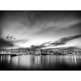 thumbnail image 2 of Nalbandian, Nish 32x25 White Modern Wood Framed Museum Art Print Titled - BandW Sunset Reflections, 2 of 4