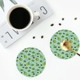 thumbnail image 4 of Fuzoiu Froggs In The Lake Print Leather Coasters Set,Drink Coasters Set of 4,for Tabletop Protection, Durable PVC Coasters,Home Décor and Housewarming Gift-Round Shape, 4 of 6