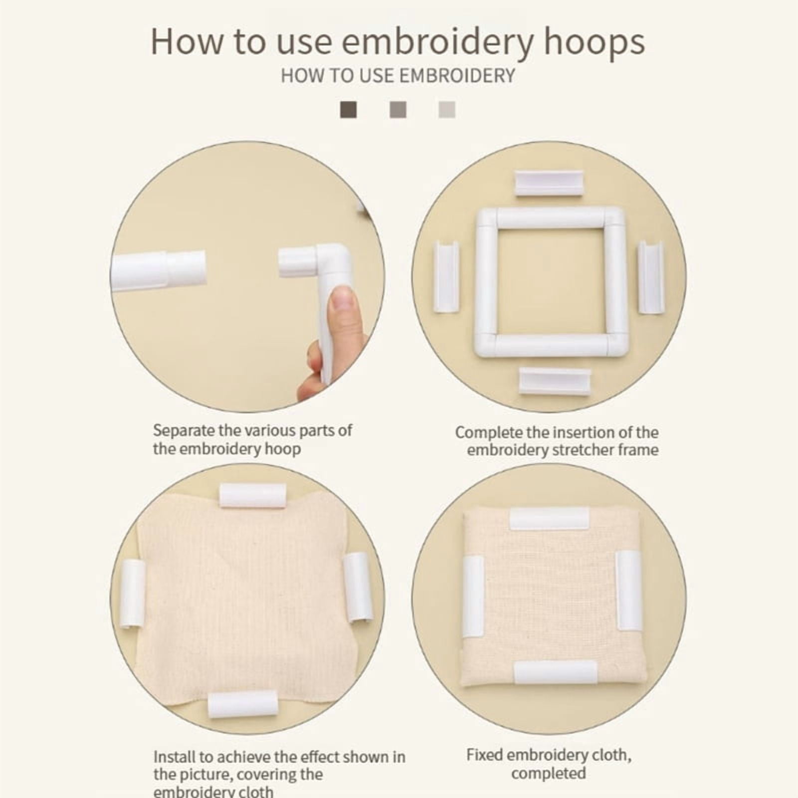 Pack of 3 Embroidery Frame for Crosses Stitching and Punch Needle Crafting