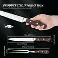 thumbnail image 2 of 12Inch Carving Knife & 7 Inch Fork Set,Carving Set for Turkey, Meat, BBQ, Brisket, Full Tang Slicing Knife with Christmas Elegant Box,Wooden Handle, 2 of 12