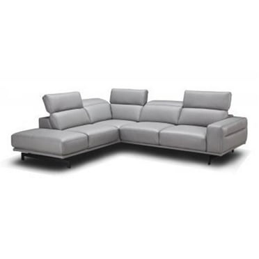 J & M Furniture 17981-LHFC 30.3-38.9 x 94.4 x 112.2 in. Davenport Sectional Sofa in Left Facing - Light Grey