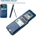 thumbnail image 4 of Compatible with iPhone 13 Case Wallet with Credit Card Holder, Premium Leather Magnetic Clasp Kickstand Heavy Duty Protective Cover for iPhone 13 6.1 inch(Blue), 4 of 13