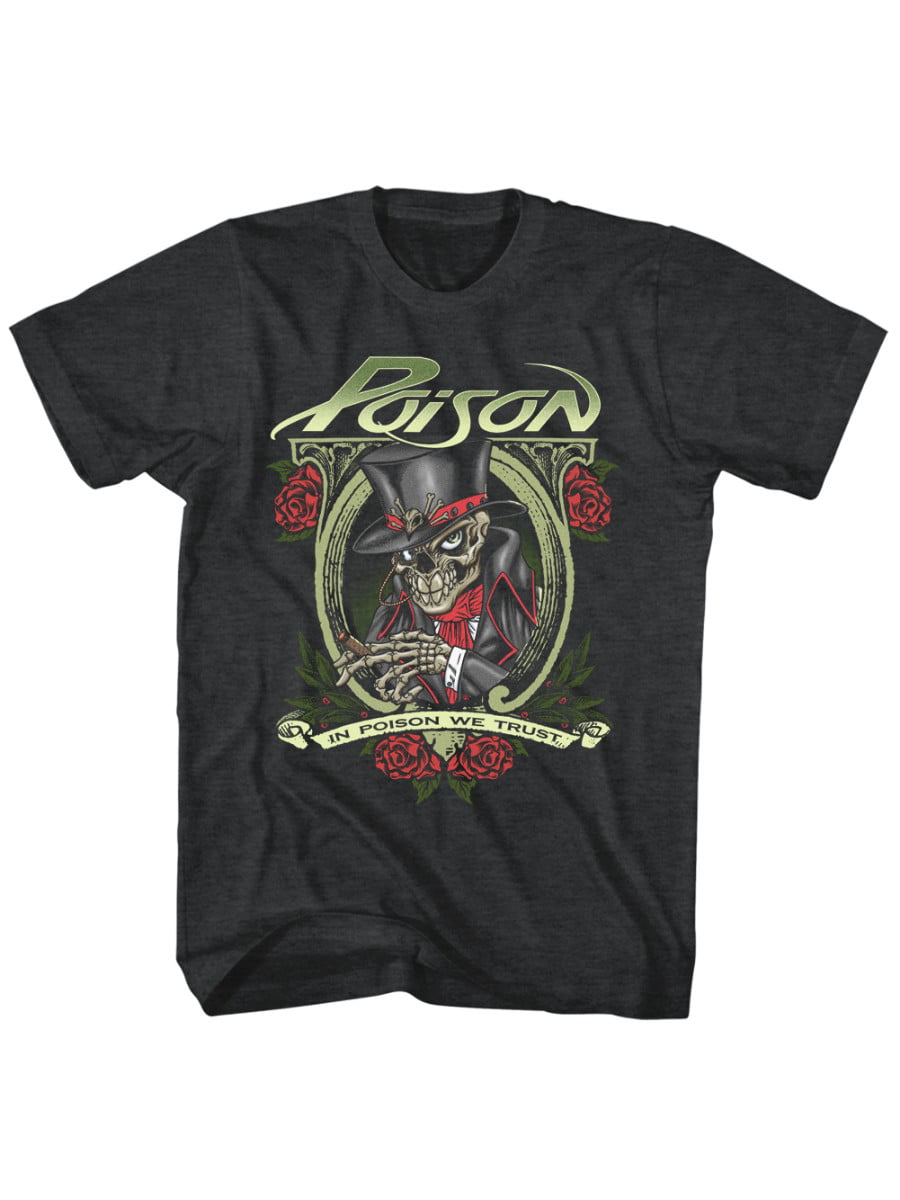 American Classics in Poison We Trust Rock Band Cigar Skeleton Adult T-Shirt