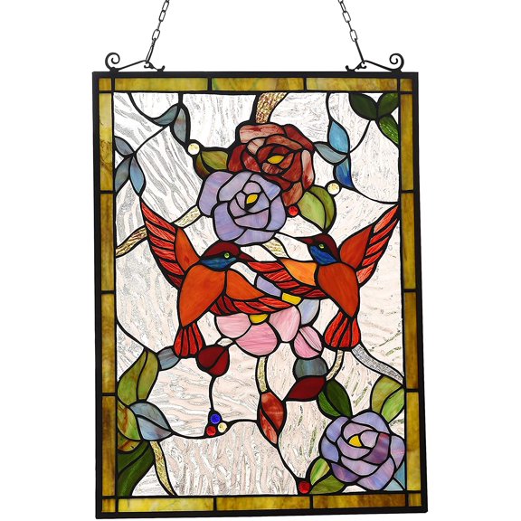 RADIANCE Goods Tiffany-Style Animal Design Window Panel 18" x 25"