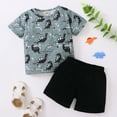 thumbnail image 2 of JLFKNG Baby Boys Clothes Sets Cute Sweet Dinosaur Printed Shirt Tops Short Sleeve Shorts With Elastic Waist Design Breathable Loose Fit 2Pcs Outfits Sets Comfy Lovely Clothing, 2 of 6