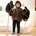 thumbnail image 4 of LKWLPD 2Pcs Horse Toys Kids' Stick Horses Stick Horse Plush Handcrafted Hobby Horse on a Stick With Wood Wheels Real Pony Neighing and Galloping Sounds for Kids Toddlers Stick Horse on a Stick, 4 of 6