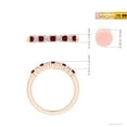 thumbnail image 5 of Angara Natural 0.35 Ct. Ruby with Diamond Non Eternity Wedding Band in 14K Rose Gold for Women (Ring Size: 8.5), 5 of 9