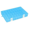 thumbnail image 1 of DUONER Plastic Bead Organizer Box with Dividers Adjustable Clear Jewelry Box Craft Storage 34 Compartment Tackle Box Small Parts Organizer for Jewelry Thread Earring Small Plastic Boxes, Blue x 1, 1 of 12