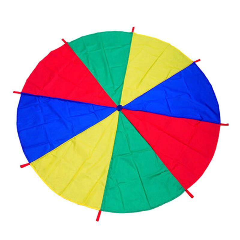 Parachute Outdoor Game Exercise Sport Toy 8 Handles Child Play Rainbow Parachute 